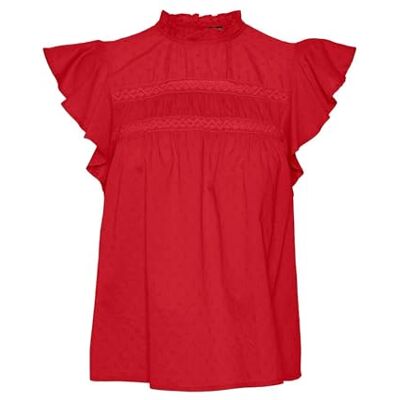 VERO MODA Female Top VMTRINE Top, Hög risk Röd, S VERO MODA Female Top VMTRINE Top, Hög risk Röd, S