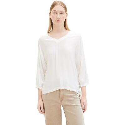TOM TAILOR T-shirt för kvinnor, 10315 viskande vit, XS TOM TAILOR T-shirt för kvinnor, 10315 viskande vit, XS