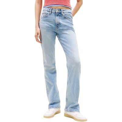 Tommy Jeans dam Cleo Mid Bootcut Bi0112 DW0DW22652 Bootcut, denim (denim ljus), 24W/34L Tommy Jeans dam Cleo Mid Bootcut Bi0112 DW0DW22652 Bootcut, denim (denim ljus), 24W/34L