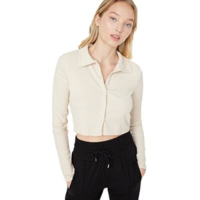 Trendyol Damsten knapp polo hals burst crop stickad blus, XS Trendyol Damsten knapp polo hals burst crop stickad blus, XS