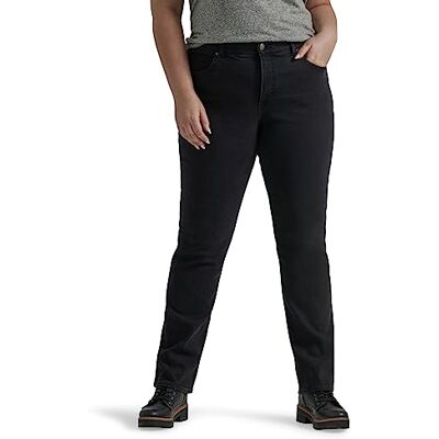 Lee Plus Size – ultralyxig komfort med flexibel rörelse, jeans med raka ben för kvinnor, 48-stor Lee Plus Size – ultralyxig komfort med flexibel rörelse, jeans med raka ben för kvinnor, 48-stor
