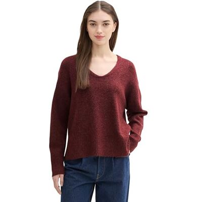 TOM TAILOR Denim damtröja, 32620 – Tawny port röd melange, XXL TOM TAILOR Denim damtröja, 32620 – Tawny port röd melange, XXL