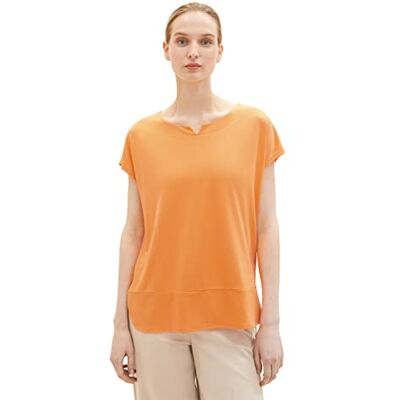 TOM TAILOR Damer T-shirt 1035892, 29751 Bright Mango Orange, XXS TOM TAILOR Damer T-shirt 1035892, 29751 Bright Mango Orange, XXS