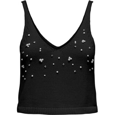 ONLY Onlcolette Life Sl Bling Top KNT, svart, S ONLY Onlcolette Life Sl Bling Top KNT, svart, S