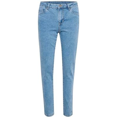 KAFFE Jeans KAvicky dam skinny jeans slim fit byxor med hög midja stretch, Ljusblå tvättad denim, 42 KAFFE Jeans KAvicky dam skinny jeans slim fit byxor med hög midja stretch, Ljusblå tvättad denim, 42