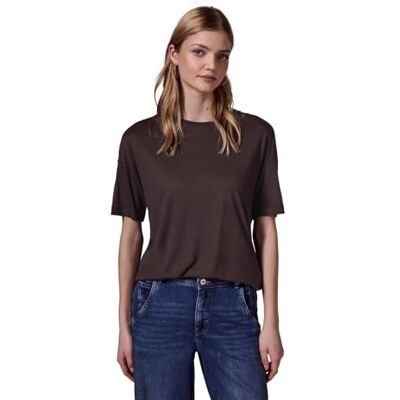 Street One Studio Grundläggande t-shirt med leo-mönster, Plummy Brown, 34 Street One Studio Grundläggande t-shirt med leo-mönster, Plummy Brown, 34