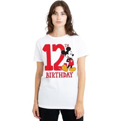 Mickey Mouse mandarin creative ltd Musse Pigg 12-årsdag skjorta dam t-shirt, vit, medium, Vitt, M Mickey Mouse mandarin creative ltd Musse Pigg 12-årsdag skjorta dam t-shirt, vit, medium, Vitt, M