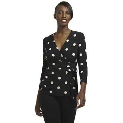 Anne Klein Anne liten dam faux wrap topp skjorta Anne Klein Anne liten dam faux wrap topp skjorta