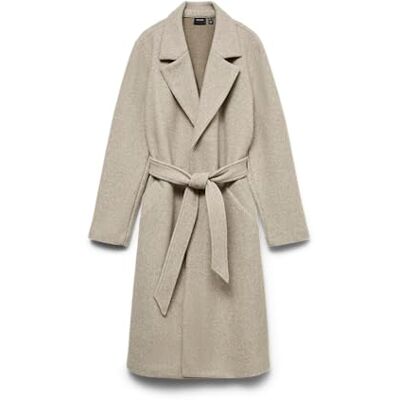 VERO MODA dam Vmfortuneaya Long Coat Ga Noos kappa, Silver mink/detalj: melerad, L VERO MODA dam Vmfortuneaya Long Coat Ga Noos kappa, Silver mink/detalj: melerad, L