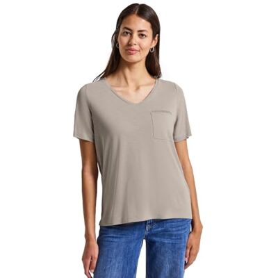 Street One T-shirt med smyckesdetalj, Morning beige, 38 Street One T-shirt med smyckesdetalj, Morning beige, 38