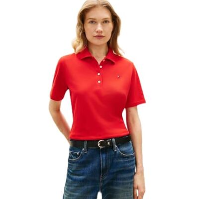 Tommy Hilfiger dam 1985 Reg Pique Polo Ss Ww0Ww43224, orange, XS Tommy Hilfiger dam 1985 Reg Pique Polo Ss Ww0Ww43224, orange, XS