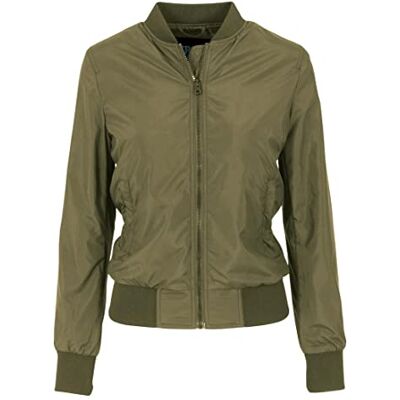 Urban Classics Bomberjacka för damer, lätt bomberjacka, lätt pilotjacka för kvinnor i många färger, storlekar XS – XL, OLIV, XL Urban Classics Bomberjacka för damer, lätt bomberjacka, lätt pilotjacka för kvinnor i många färger, storlekar XS – XL, OLIV, XL