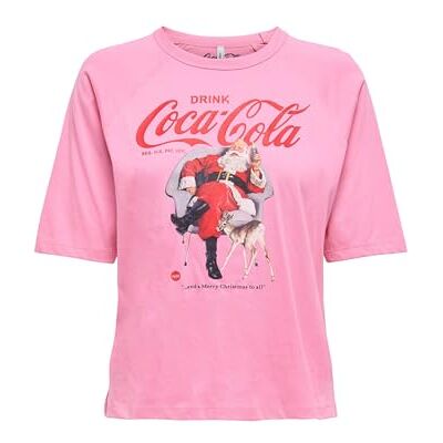 ONLY Onlcoca Cola Xmas Life S/S Top JRS, Påse rosa, XL ONLY Onlcoca Cola Xmas Life S/S Top JRS, Påse rosa, XL