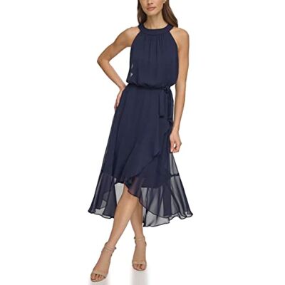 Jessica Howard Ärmlös midi-chiffongklänning för kvinnor, bröllopsgäst, cocktailklänning, Marinblått Xsp, 44 Jessica Howard Ärmlös midi-chiffongklänning för kvinnor, bröllopsgäst, cocktailklänning, Marinblått Xsp, 44