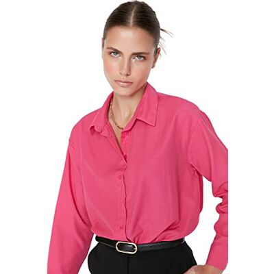 Trendyol Kvinnors fuchsia lös passform skjorta, 40 Trendyol Kvinnors fuchsia lös passform skjorta, 40