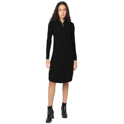 VERO MODA Stickad klänning för kvinnor, VMNANCY kort klänning, svart, XS VERO MODA Stickad klänning för kvinnor, VMNANCY kort klänning, svart, XS