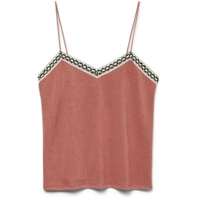 VERO MODA Vmbinna Singlet V-hals topp WVN Btq, Marsala, S VERO MODA Vmbinna Singlet V-hals topp WVN Btq, Marsala, S