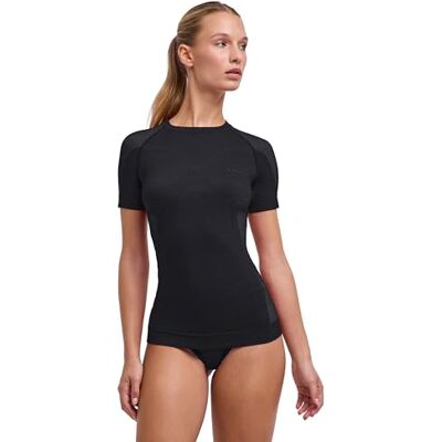 FALKE dam Baslager Ovandel Wool-Tech Light W S/s Ts ull funktionsmaterial snabbtorkande 1 del, Svart Black 3000, XS FALKE dam Baslager Ovandel Wool-Tech Light W S/s Ts ull funktionsmaterial snabbtorkande 1 del, Svart Black 3000, XS
