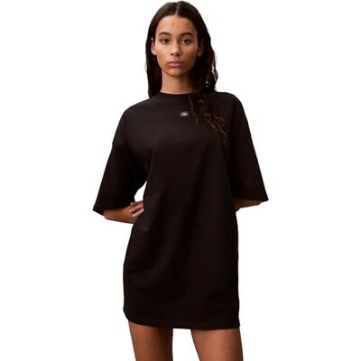 Calvin kvinnors Ss vävd etikett överdimensionerad t-shirt Dre LV047F228G klänningar, svart, M Calvin kvinnors Ss vävd etikett överdimensionerad t-shirt Dre LV047F228G klänningar, svart, M