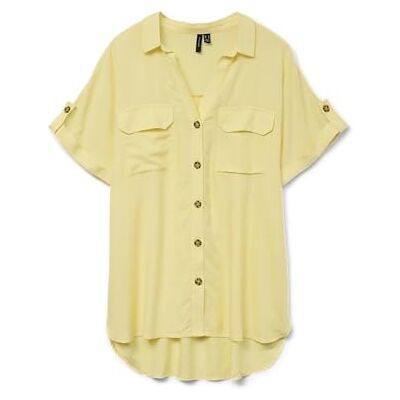 VERO MODA dam Vmbumpy Ss skjorta WVN Ga Noos, Citronmaräng, S VERO MODA dam Vmbumpy Ss skjorta WVN Ga Noos, Citronmaräng, S