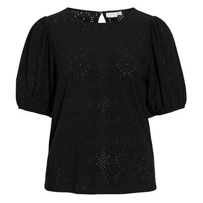 Vila dam Vikally O-hals 2/4 Top-Noos, Svart skönhet, XXL Vila dam Vikally O-hals 2/4 Top-Noos, Svart skönhet, XXL