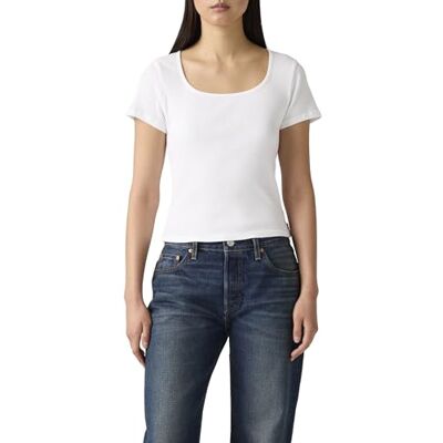 Levi's Essential Sqrd Neck Tee Ljus Vit Levi's Essential Sqrd Neck Tee Ljus Vit