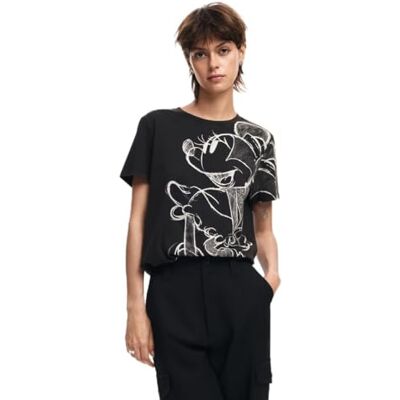 Desigual TS_MICKEYDRAWING, 2002 Antracita, XS, svart, XS Desigual TS_MICKEYDRAWING, 2002 Antracita, XS, svart, XS
