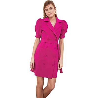 Trendyol Dam mini blazer klänning vanliga vävda klänningar, fuchsia, 62 SE Trendyol Dam mini blazer klänning vanliga vävda klänningar, fuchsia, 62 SE