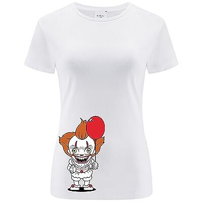 ERT GROUP Warner Bros. It 007, Kortärmad T-shirt dam, 100% bomull, Dubbelsidigt tryck, Size L, White, Sömlös design, Smidigt och elastiskt tyg för vardaglig lätthet ERT GROUP Warner Bros. It 007, Kortärmad T-shirt dam, 100% bomull, Dubbelsidigt tryck, Size L, White, Sömlös design, Smidigt och elastiskt tyg för vardaglig lätthet