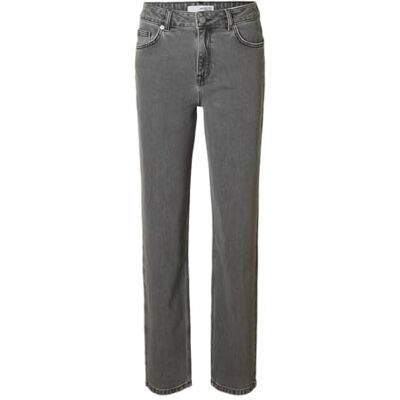 SELECTED FEMME Dam rak passform jeans grå, Ljusgrå denim, 29W / 32L SELECTED FEMME Dam rak passform jeans grå, Ljusgrå denim, 29W / 32L