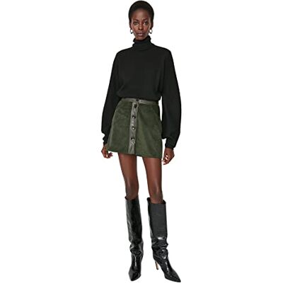 Trendyol Dam dam mini linje vävd kjol, khaki, 40, Khaki, 66 SE Trendyol Dam dam mini linje vävd kjol, khaki, 40, Khaki, 66 SE