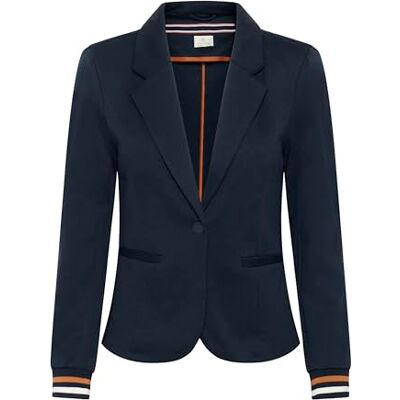 KAFFE dam sporty Blazer enkelbröst normal fit, midnatt marin-Sierra/Chalk, blå KAFFE dam sporty Blazer enkelbröst normal fit, midnatt marin-Sierra/Chalk, blå