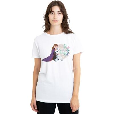 Disney mandarin creative ltd Frozen Anna and Olaf Like Warm Hugs Ladies T-shirt, vit, Small, Vitt, S Disney mandarin creative ltd Frozen Anna and Olaf Like Warm Hugs Ladies T-shirt, vit, Small, Vitt, S