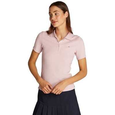 Tommy Hilfiger dam S/S Polo, Dimmig rosa, XS Tommy Hilfiger dam S/S Polo, Dimmig rosa, XS