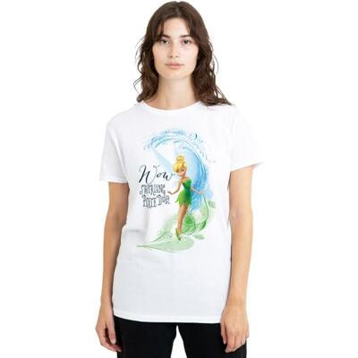 Disney dam Fairies Wow Swirling Pixie Dust With Tinker Bell Ladies T Shirt, White T-tröja Disney dam Fairies Wow Swirling Pixie Dust With Tinker Bell Ladies T Shirt, White T-tröja