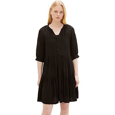 TOM TAILOR Denim Damer klänning 1035899, 14482 Deep Black, XS TOM TAILOR Denim Damer klänning 1035899, 14482 Deep Black, XS