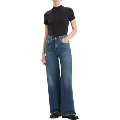 Levi's Ribcage breda ben jeans för kvinnor, polar perimiter, 24W x 32L Levi's Ribcage breda ben jeans för kvinnor, polar perimiter, 24W x 32L