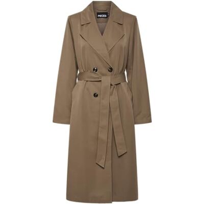 PIECES Pcscarlett Ls Trenchcoat Noos, Brun ventil, S PIECES Pcscarlett Ls Trenchcoat Noos, Brun ventil, S