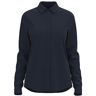 ICHI IHMAIN SH dam lång blus långärmad basblus av ren viskos hållbar certifierad EcoVero viskos skjortkrage normal passform, Total förmörkelse (194010), 38 ICHI IHMAIN SH dam lång blus långärmad basblus av ren viskos hållbar certifierad EcoVero viskos skjortkrage normal passform, Total förmörkelse (194010), 38