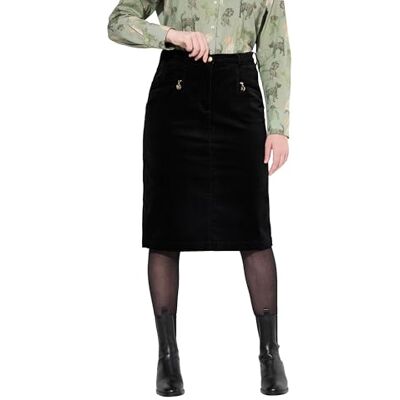 Ulla Popken Samtrock Mony, Reißverschlusstaschen, Komfortbund kjolar, svart, 50 dam Ulla Popken Samtrock Mony, Reißverschlusstaschen, Komfortbund kjolar, svart, 50 dam