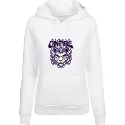 Tee dam huvtröja Always On Fire Hoody, avslappnad huvtröja med tryck för kvinnor, normal passform, storlekar XS – 5XL, Vit, M Tee dam huvtröja Always On Fire Hoody, avslappnad huvtröja med tryck för kvinnor, normal passform, storlekar XS – 5XL, Vit, M