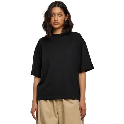 Urban Classics Dam Ladies Organic Heavy Slit Tee T-shirt, svart, 3XL Urban Classics Dam Ladies Organic Heavy Slit Tee T-shirt, svart, 3XL