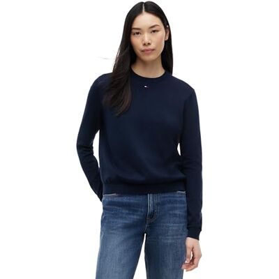 Tommy Jeans TJW Essential Crew tröja EXT DW0DW20159 pullover tröja, blå (mörk natt marinblå) XXL, Blå (mörk natt marinblå), XXL Tommy Jeans TJW Essential Crew tröja EXT DW0DW20159 pullover tröja, blå (mörk natt marinblå) XXL, Blå (mörk natt marinblå), XXL