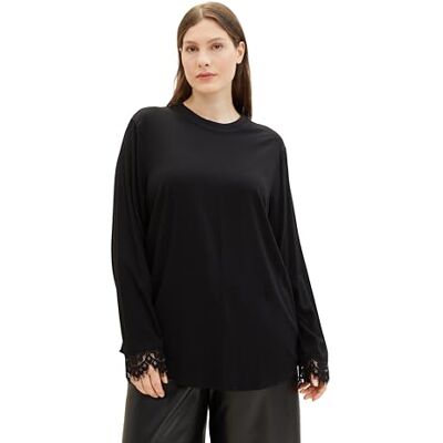 TOM TAILOR Dam plusstorlek blus, 14482 – djup svart, 44 SE/L TOM TAILOR Dam plusstorlek blus, 14482 – djup svart, 44 SE/L