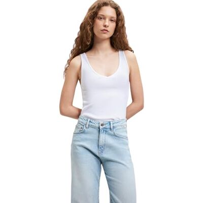 Mavi Dam Strap V Neck Basic blus, Vit, S Mavi Dam Strap V Neck Basic blus, Vit, S