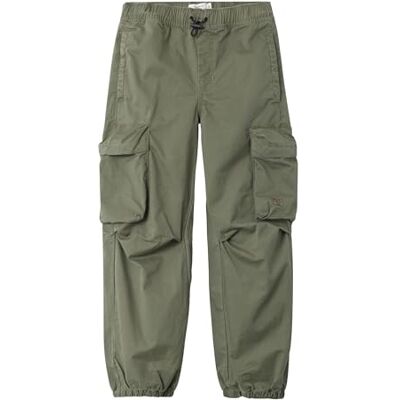 NAME IT Joggingbyxor för pojkar twill fallskärm chinos byxor joggingbyxor med elastisk midja NKMBEN, Dammig oliv, 152 cm NAME IT Joggingbyxor för pojkar twill fallskärm chinos byxor joggingbyxor med elastisk midja NKMBEN, Dammig oliv, 152 cm