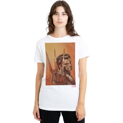 Marvel X-Men Wolverine redo dam t-shirt, vit, XX-Large, Vitt, XXL Marvel X-Men Wolverine redo dam t-shirt, vit, XX-Large, Vitt, XXL