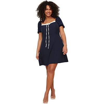 Trendyol Curve Plus Size Klänning Marinblå, marinblå, 70/Stor Trendyol Curve Plus Size Klänning Marinblå, marinblå, 70/Stor