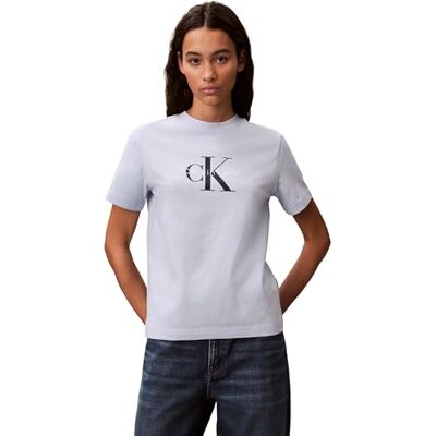 Calvin kvinnors Hr Ss Clssc Mnlg CNC Lv047B865G t-shirts, blå, XXS Calvin kvinnors Hr Ss Clssc Mnlg CNC Lv047B865G t-shirts, blå, XXS