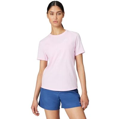 NIKE Dam Club Ss T-shirt, rosa skum/vit, XL NIKE Dam Club Ss T-shirt, rosa skum/vit, XL